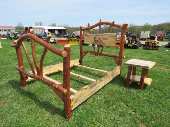 Wooden Queen Bed Frame w/Night Stand