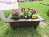 Wood Planter w/Flowers