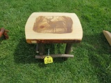 Woode Stool w/Buck Design