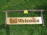 Wooden Welcome Sign w/Deer