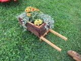 Wooden Wheelbarrow w/Flowers