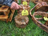 2 Small Hanging Wooden Planters