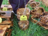 2 Small Hanging Wooden Planters