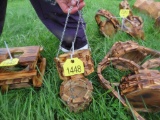 2 Small Hanging Wooden Planters