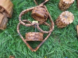 2 Wooden Heart Hanging Planter