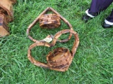 2 Wooden Heart Hanging Planter