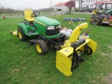 JD X748 Ultimate Lawn Tractor w/47inch Snowblower & 54inch Deck