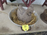 Concrete Hen in Tub