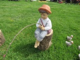 Concrete Boy w/Fishing Pole