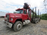 1991 Mack RD688ST Model Log Truck w/Prentice 120C Log Logger Extend Boom Grapple