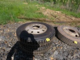 2 NEW Recap Tires 11R24.5 w/Alum Rims