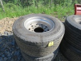 2 Michelin Virgin Tires 445-50-22.5 and Alum Rims