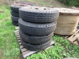 4 Tires 9.00-20 with Budd Rims
