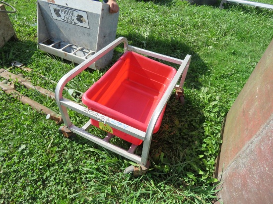 Butchering cart with tub
