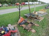 Pallet jack and 2 floor jacks