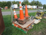 Pallet of cones and road signs