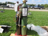 Airco torch set with handle, guages, cart hose and full tanks