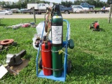 Victor torch set with gauges, handle, cart and full tanks