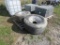 2 Michelin 445/50R22.5 Tires w/Alum Rims