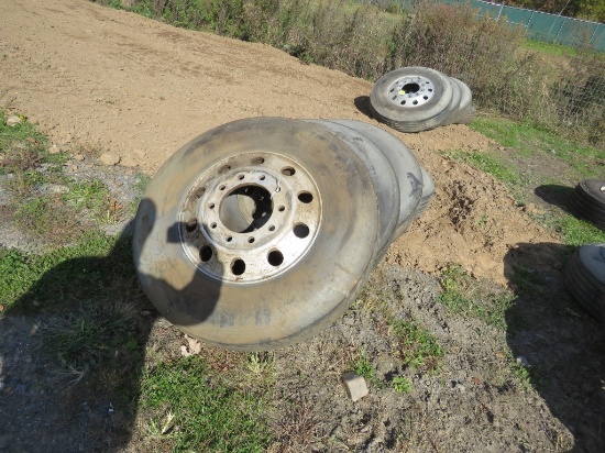 4 Dunlop 11R/22.5 Tires w/Alum Rims