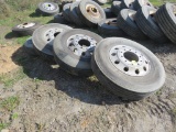 4 Dunlop 11R/22.5 Tires w/Alum Rims