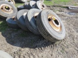 4 Michelin 11R22.5 Tires w/Steel Rims