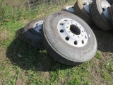 2 Uniroyal 11R22.5 Tires w/Alum Rims
