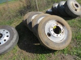 5 Michelin 255/70R22.5 Tires w/Steel Rims
