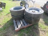 4 Hard Tires 10-16.5 and Rims