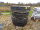 4 Michelin 12R24.5 Tires w/Steel Rims