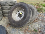 3 Good Year 315/80R22.5 Tires w/Steel Rims