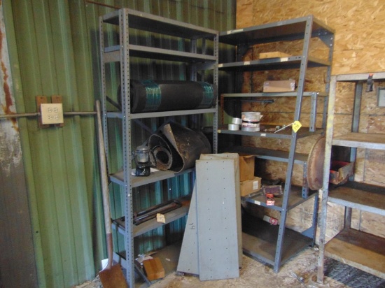 Pair of Steel Shelving Units w/Contents