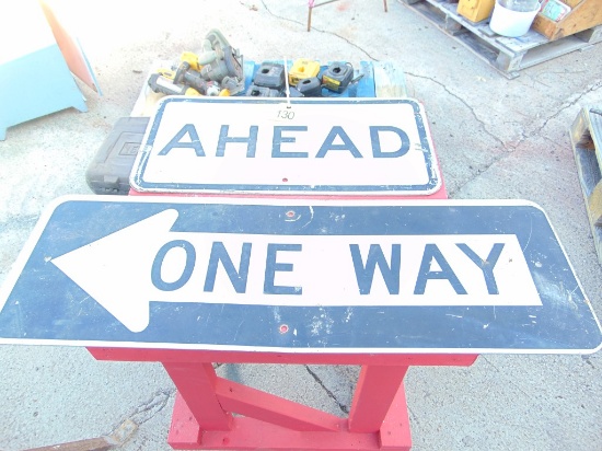 One Way Sign & Ahead Road Signs