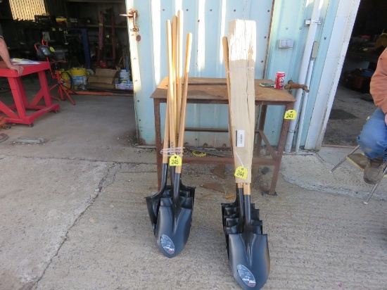 5 NEW Round Point Shovels