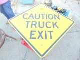 Caution Truck Exit Sign