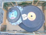 Box of Saw Blades & Grinding Wheels