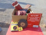 Box Lot of Sand Paper-Grinding Wheels-Cut off Wheels-ETC