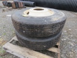 2 Tires 11R22.5 and Rims