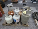 Pallet Lot of Misc Propane Tanks