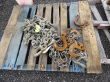 Pallet Lot of Heavy Duty Chains & Hooks