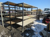 Metal Shelving Unit w/Wood Shelves