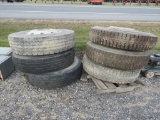 6 Tires 11R24.5 and Rims