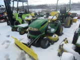JD LA115 Lawn Tractor w/40inch Deck & 46inch Snowplow &Extra Tires w/Chains