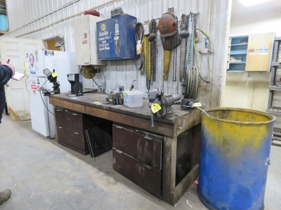 Work Bench-Contents of Wall-2 Cupboards w/Contents