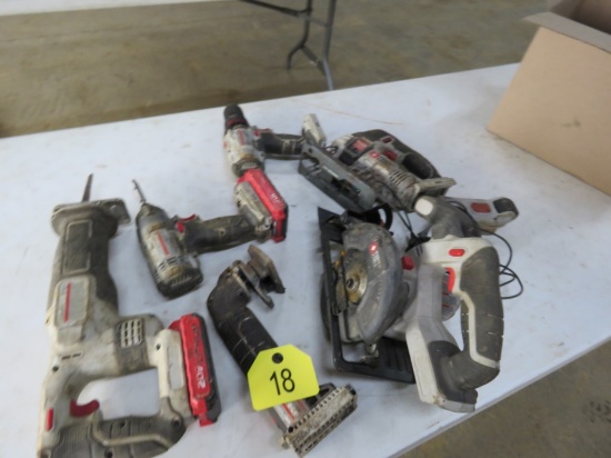 Porter Cable Battery Power Tools w/Chargers & Batteries