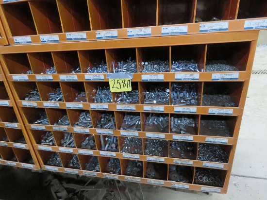 40 hole Metal Bolt Bin & Bolts & Washers