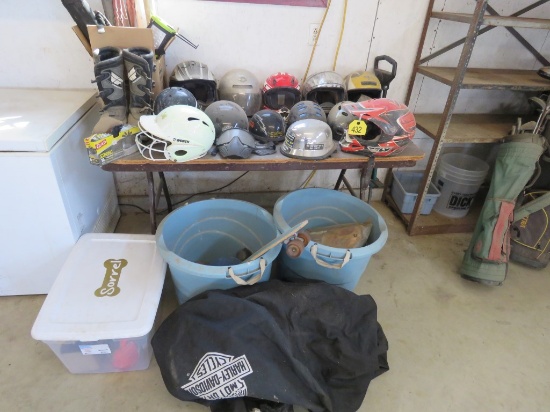 Lot of Helmets & Sports Stuff