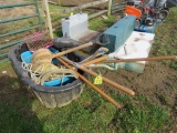 Water Boy Rubber Water Trough w/Shovels & Roping Steer Head
