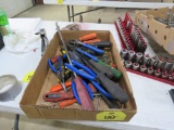 Box of Pry Bars & Screw Drivers
