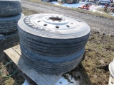 Pair of 11R-24.5 Tires and Alum Rims